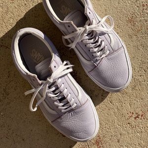 Lilac Leather Old Skool Vans